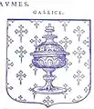 Armas del reino de Galicia, en la obra Le blason des armoiries, del año 1581.