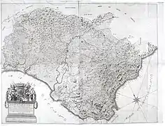 Mapa del "Reinado de Sevilla" de 1748.