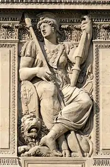 Belona en un relieve del Palacio del Louvre; obra de Jean Goujon.