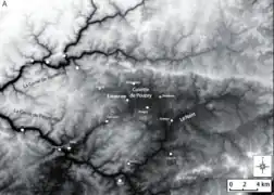 Mapa con río Conie.