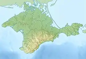 Isla Tuzla ubicada en Crimea