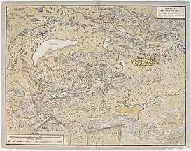 Mapa de Zungaria (Johan Gustaf Renat, ca. 1744)