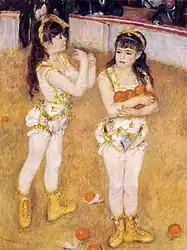 Acrobats at the Cirque Fernando Francisca and Angelina Wartenberg, de Renoir (c. 1879)