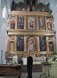 Retablo mayor de la iglesia del monasterio de las Huelgas Reales (Valladolid), de Francisco de Praves, Gregorio Fernández y Tomás de Prado, 1613.