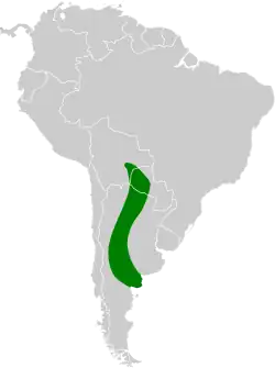 Distribución geográfica del gallito copetón.