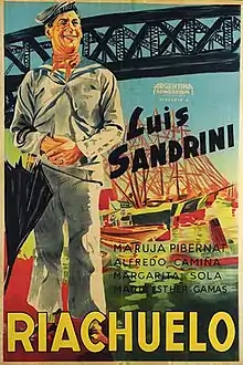 Afiche de la película Riachuelo (1934), de Argentina Sono Film.