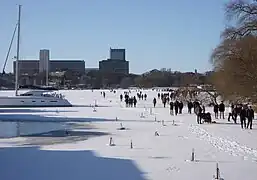 Riddarfjärden en invierno en Norr Mälarstrand.