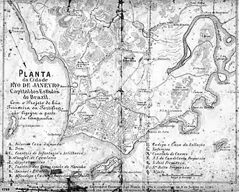 Mapa de la ciudad de Río de Janeiro de 1769, de Francisco Joao Roscio.