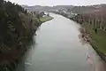 Desde el viaducto de la autopista del Cantábrico con Llovio al fondo.