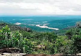 El río Paraguaçu visto de lejos, Bahía.