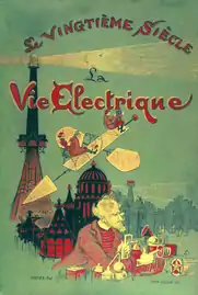 Portada de Vingtième siècle ou la vie électrique de Albert Robida, 1890.