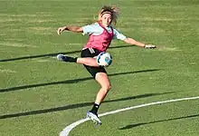 Rocío Bueno entrenando con la Selección Argentina en la previa de la Copa América 2022.