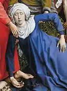 Detalle del Descendimiento de la cruz (Roger van der Weyden).