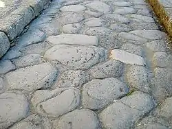 Pavimento romano en piedra en Herculano