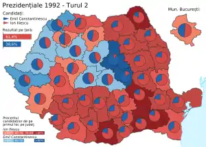 Distribución geográfica de los votos para las elecciones presidenciales (segunda vuelta)