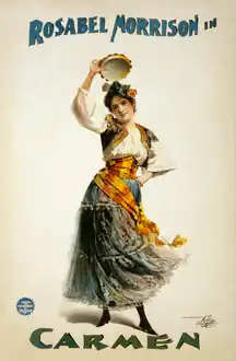 Rosabe Morrison como Carmen en 1896.