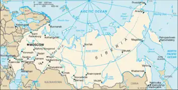 Mapa de Rusia donde sale Omsk