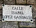 Placa de la calle de La Coruña, antes del cambio de nombre.