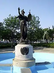 Bronze statue of a female figure