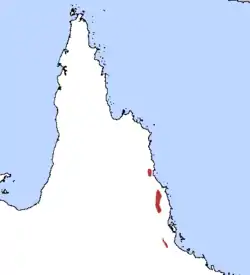 Mapa de distribución de Antechinus adustus