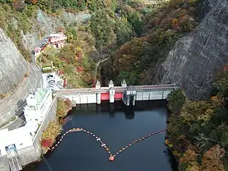 Vista de la represa Ryūjin.