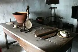 Modelo rústico (1610) en una granja del Saint Fagan National History Museum (Cardiff, Gran Bretaña).