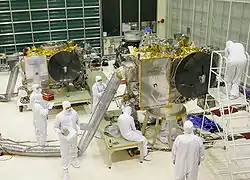 Espacio de Pruebas de STEREO, en la sala limpia del centro espacial Goddard.