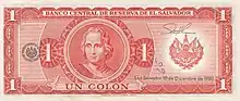 Anverso de Billete de un Colón de 1980