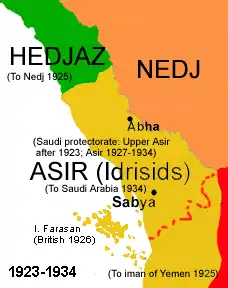 Mapa de Asir 1923-1934