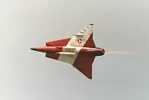 Saab 35 Draken, avión con ala en doble delta.