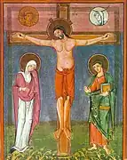 Ilustración de un sacramentario del monasterio de Lorsch, atribuido al Maestro del Registrum Gregorii, ca. 980.