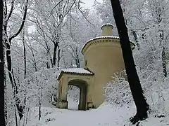 Sacro Monte di CreaVista del parque en invierno