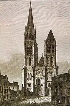 Abadía de Saint Denis (antes de la destrucción de la torre).