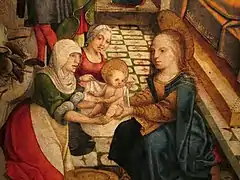 Detalle del nacimiento de San Juan el Bautista, Maestro de Villalzázar de Sirga