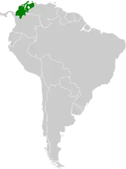 Distribución geográfica del batará bonito.