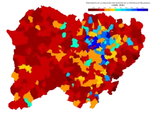 Crecimiento de la población entre 2008 y 2018