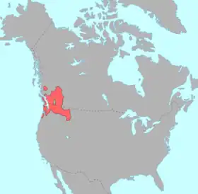 Distribución de las lenguas Salish.