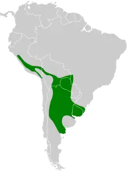 Distribución geográfica del pepitero piquigualdo.