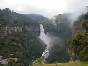 Salto del Tequendama, ubicado en el municipio de Soacha.