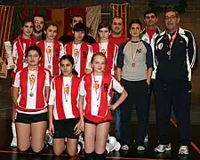 Miembros del equipo de voleibol femenino.