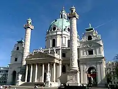 Iglesia de San Carlos Borromeo (Viena), de Johann Bernhard Fischer von Erlach (1716-1737)