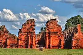 Reducción jesuítica de San Ignacio Miní, próxima a la localidad de San Ignacio, en la provincia de Misiones.