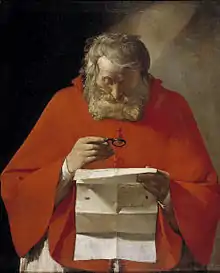 San Jerónimo leyendo una carta, de Georges de La Tour, c. 1627-1629. Depósito del Ministerio de Trabajo.