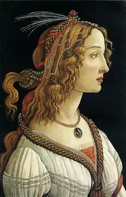 Sandro Botticelli: Presunto retrato de Simonetta Vespucci.