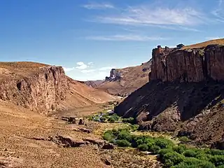 Río Pinturas, en cercanías de la Cueva de las Manos.