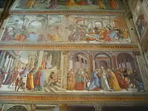 Frescos de Domenico Ghirlandaio en la capilla Tornabuoni
