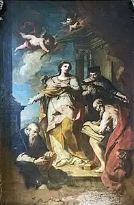 Santa Catalina de Alejandría, San Antonio Abad, San Jerónimo y San Juan Nepomuceno (Domenico Maggiotto)