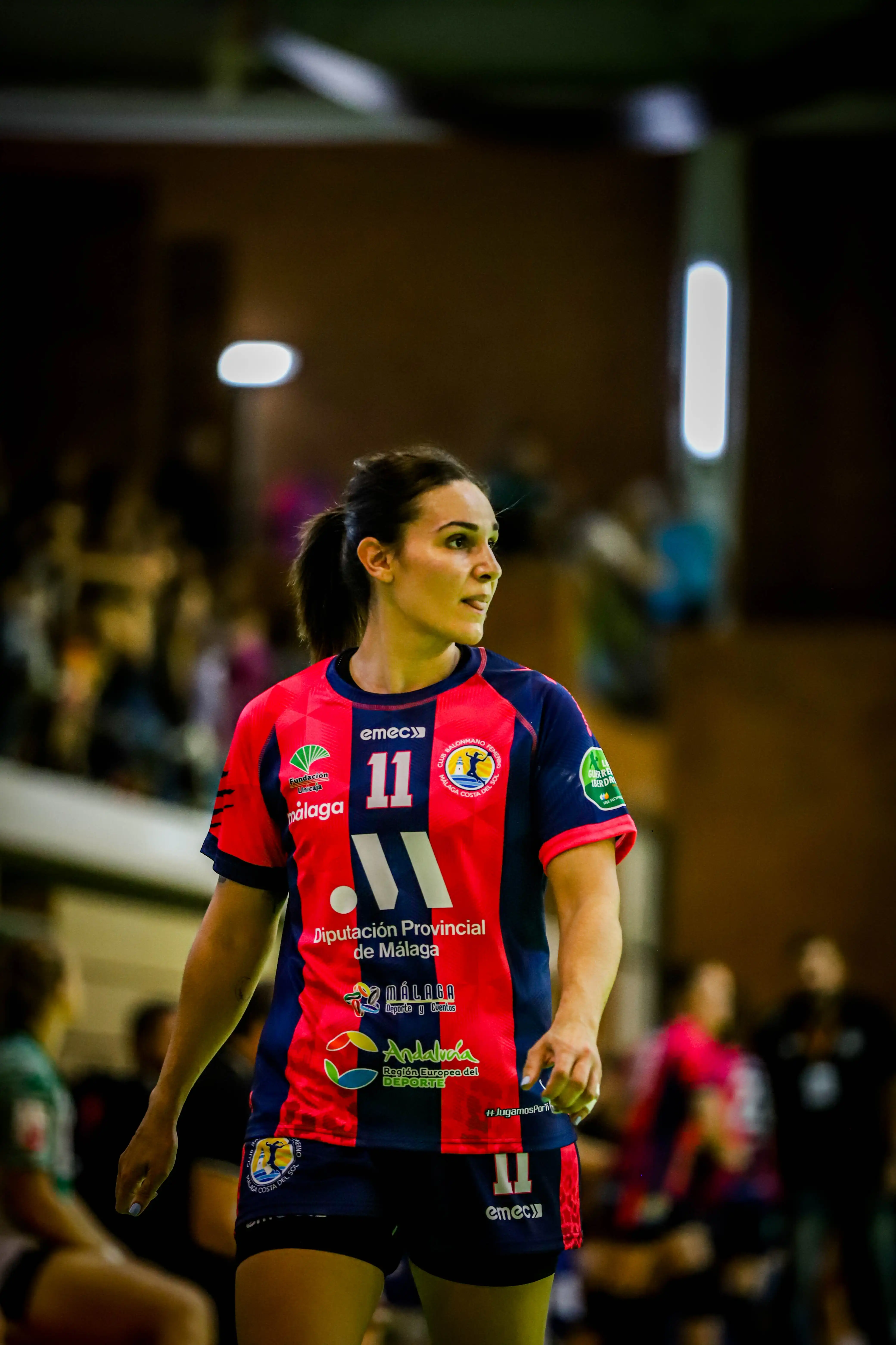 Sara Bravo en un partido de Liga Guerreras Iberdrola con el Costa del Sol Málaga 2022-2023