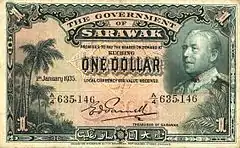 1 dólar de Sarawak de 1935. Charles Weiner de Windt Brook