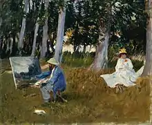 Claude Monet pintando en la linde de un bosque, 1885, óleo sobre lienzo, 64.8 x 54 cm, Tate Britain, Londres.